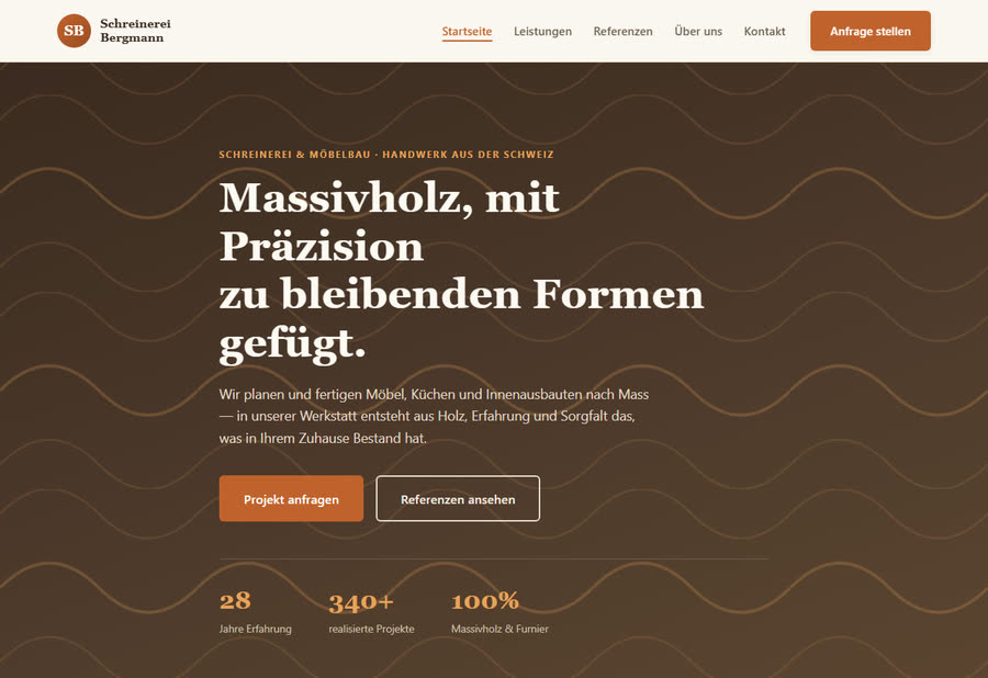 Schreinerei Bergmann – Musterprojekt