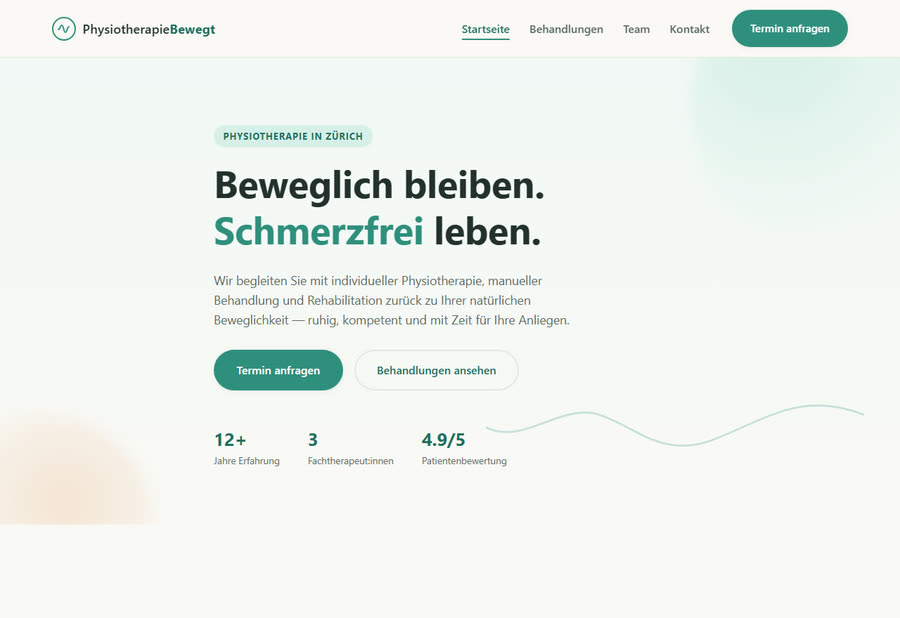 Physiotherapie Bewegt – Musterprojekt