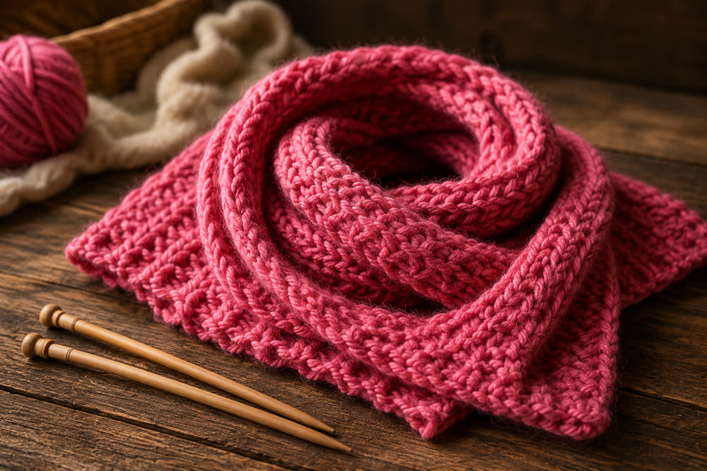 Handgestrickter Schal