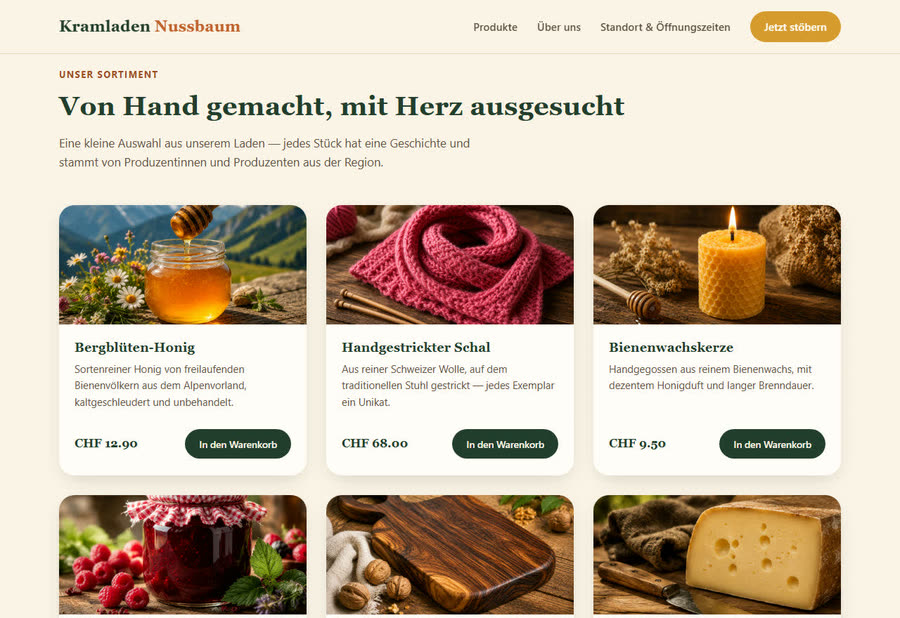 Kramladen Nussbaum – Musterprojekt